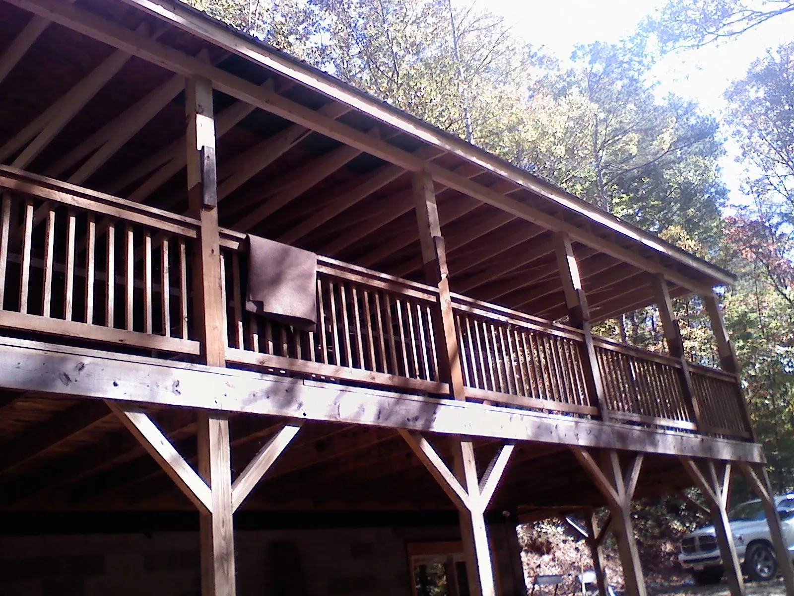Timber framing under a new elevated porch and deck — Roof Leak Repair in Caryville by Roofing Brothers